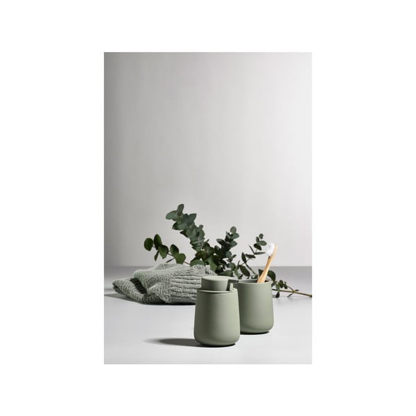 Zielony kamionkowy kubek na szczoteczki do zębów Nova One − Zone-image-2