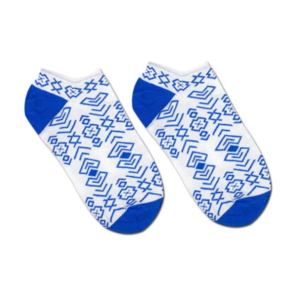 Niebieskie skarpetki bawełniane/stopki Hesty Socks Geometry, rozm. 39-42