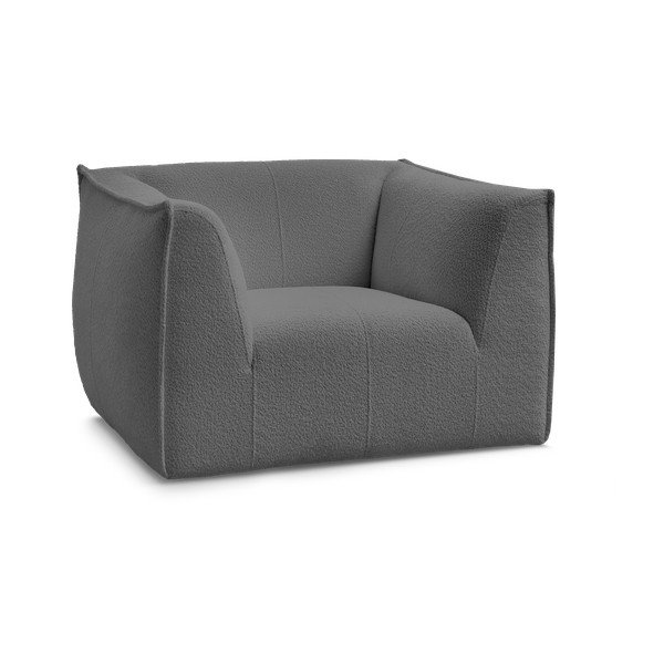 Ciemnoszary fotel z materiału bouclé Giorgia – Bobochic Paris
