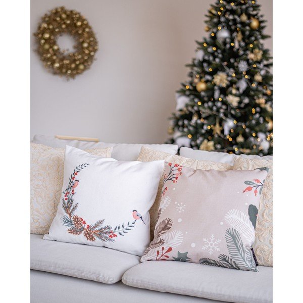 Świąteczna poduszka z poszewką z bawełny Butter Kings Branches, 45x45-image-1
