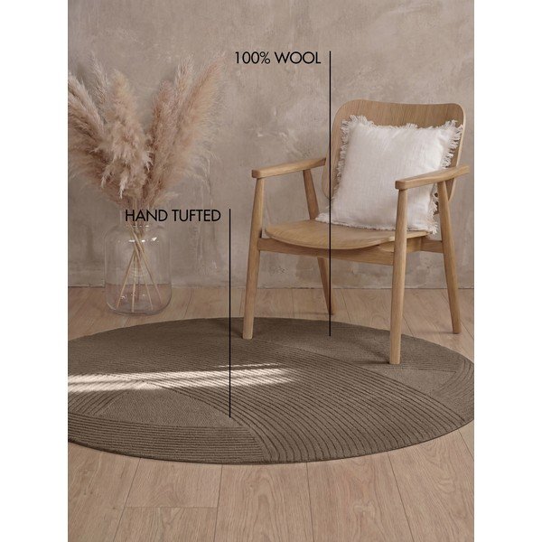 Brązowy wełniany okrągły dywan ø 200 cm Kensington Victoria – Ted Baker-image-4