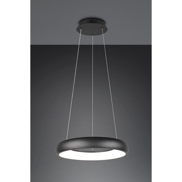 Lampa wisząca LED ze ściemniaczem w kolorze matowej czerni z metalowym kloszem ø 46 cm Cardona – Trio-image-2