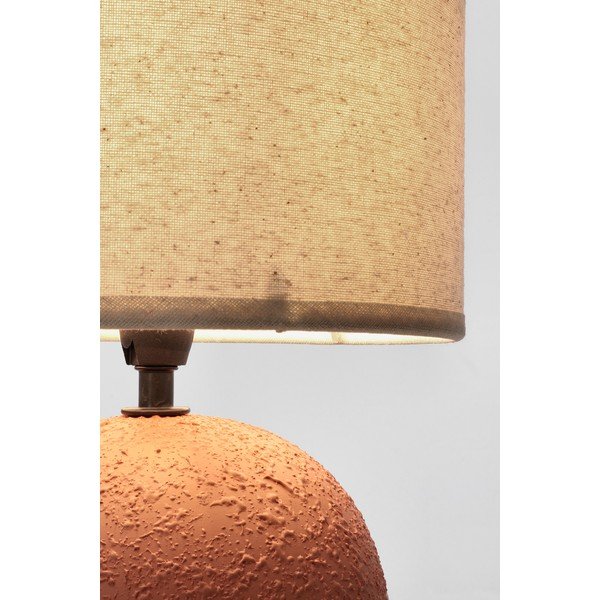 Lampa stołowa ceramiczna w kolorze terakoty z tekstylnym kloszem (wysokość 32 cm) Irvin – Yes Everyday-image-3