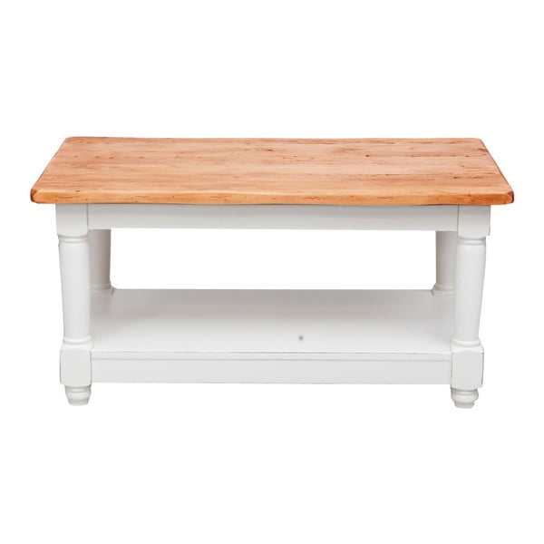 Drewniany stolik z białą konstrukcją Biscottini Coff