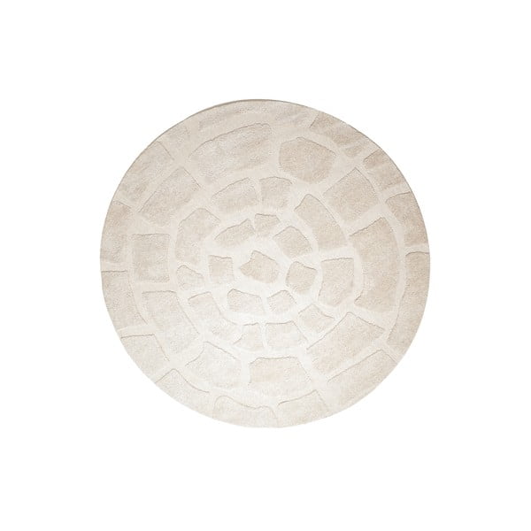 Kremowy okrągły dywan wełniany ø 220 cm Bajelo – Light & Living