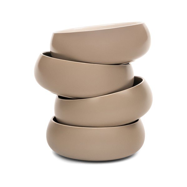 Beżowe kamionkowe miski na zupę/na ramen zestaw 4 szt. 1 l Terra Vira – Bonami Selection-image-2