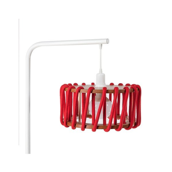 Lampa stojąca z białą konstrukcją i małym czerwonym kloszem EMKO Macaron-image-2