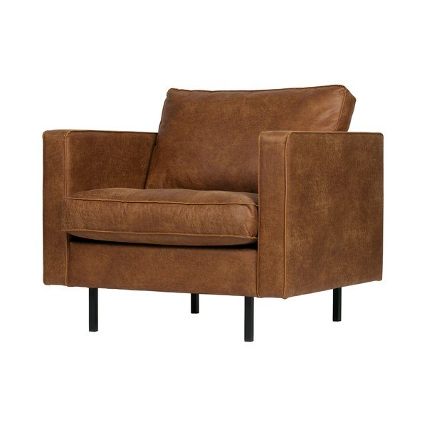 Brązowy fotel z imitacji skóry BePureHome Rodeo-image-4