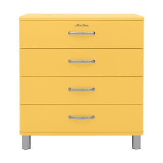 Żółta wysoka komoda 86x92 cm Malibu – Tenzo