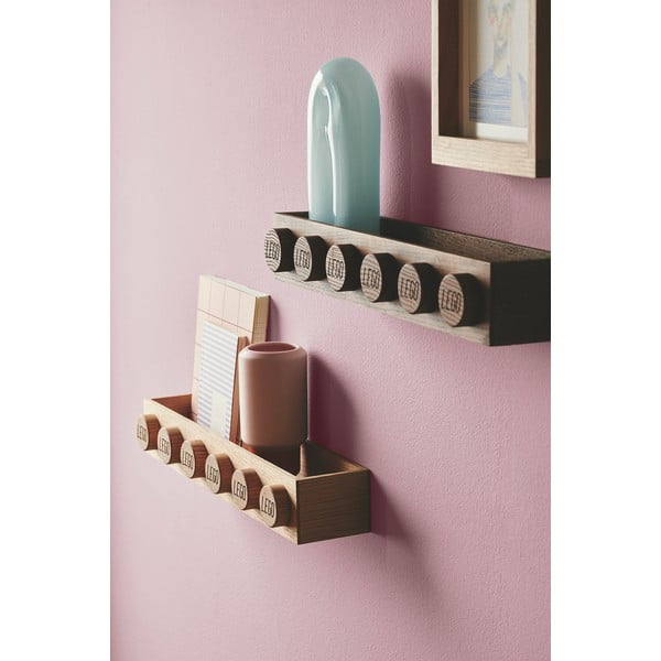 Dziecięca półka z drewna dębowego bejcowanego na ciemno LEGO® Wood-image-1