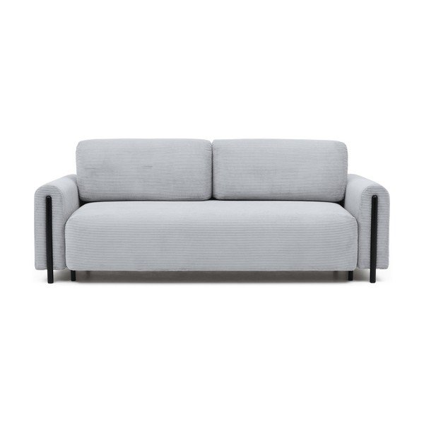 Szara sztruksowa rozkładana/ze schowkiem sofa 244 cm Arcadova – ELTAP