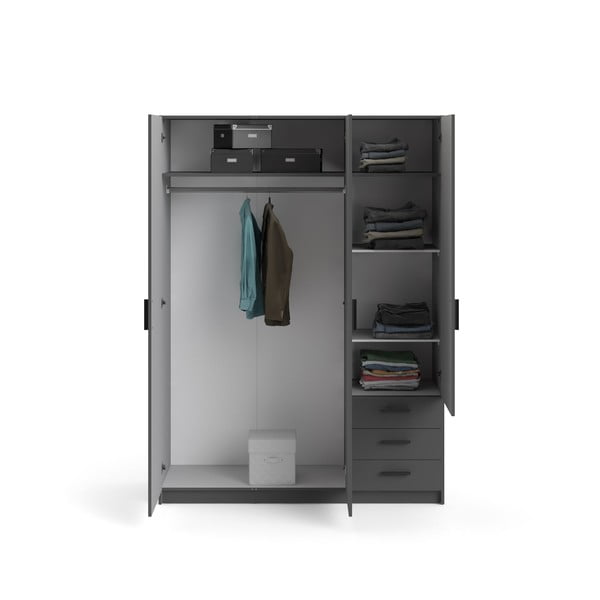 Ciemnoszara szafa 147x200 cm Sprint – Tvilum-image-2