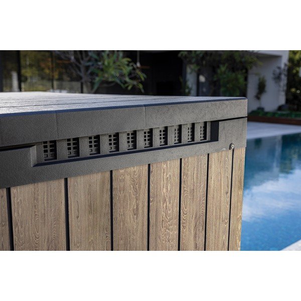 Brązowa plastikowa skrzynia ogrodowa Deco – Keter-image-4