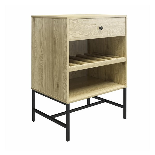 Szafka na wino w dekorze sosny w naturalnym kolorze na 6 butelek, 60x83 cm Tamlin – Queer Eye-image-1