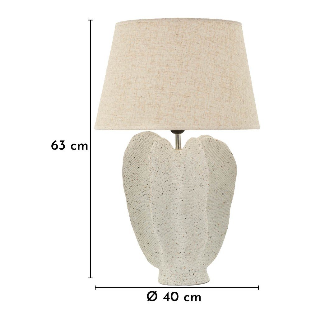 Kremowa lampa stołowa z tekstylnym kloszem (wysokość 63 cm) Ester – Mauro Ferretti (zdjęcie 6)
