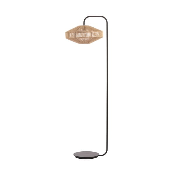 Lampa stojąca w kolorze matowej czerni z tekstylnym kloszem (wysokość 164 cm) Lyra – Light & Living