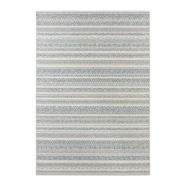 Kremowo-niebieski dywan odpowiedni na zewnątrz Elle Decoration Bloom Torcy, 200x290 cm