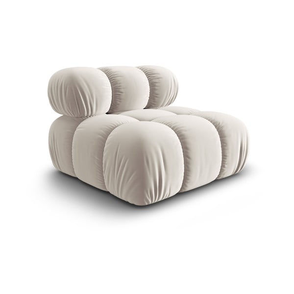 Beżowy aksamitny moduł sofy (moduł środkowy) Bellis – Micadoni -image-3