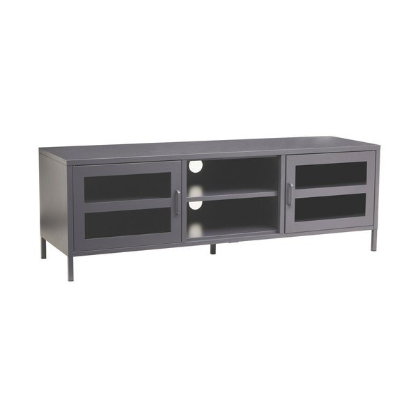 Szara stalowa szafka pod TV 150x50x45 cm Acier – Premier Housewares