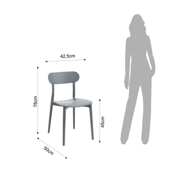 Szare plastikowe krzesło ogrodowe Stoccolma – Tomasucci-image-3