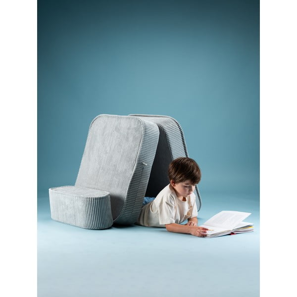 Miętowy sztruksowy fotel dziecięcy Flip – Wigiwama-image-1