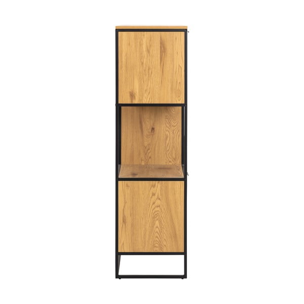 Czarny regał w dekorze dębu 85x141 cm Swindon – Actona-image-4