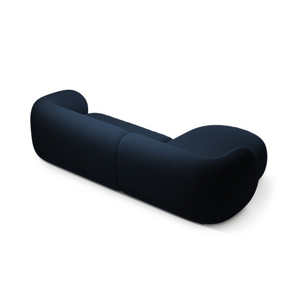 Niebieski aksamitny narożnik (lewostronny/z szezlongiem) Kate – Micadoni -image-2