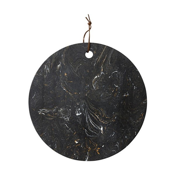 Czarna deska do serwowania z kamienia Ladelle, ⌀ 30 cm
