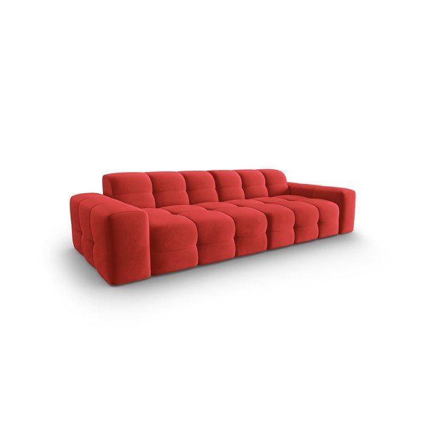 Czerwona aksamitna sofa 255 cm Kendal – Micadoni Home-image-3