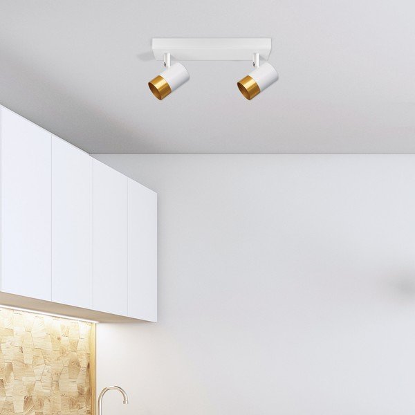 Lampa sufitowa w biało-złotym kolorze z metalowym kloszem 34x5.5 cm Tobi – Candellux Lighting-image-1