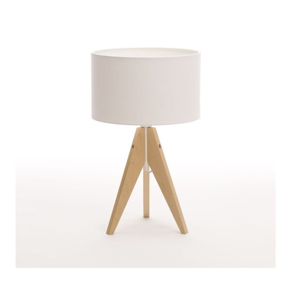 Biała lampa stołowa 4room Artist, brzoza, Ø 25 cm