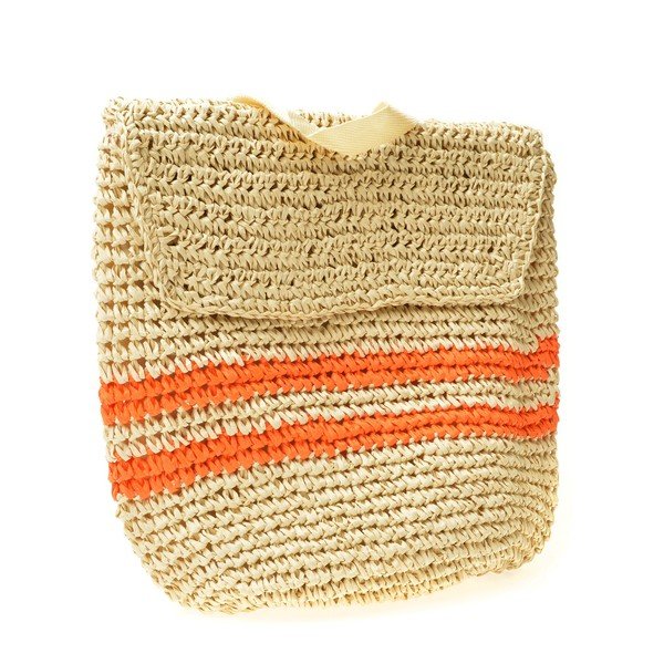 Damski słomiany plecak Mangotti Bags Orange-image-3