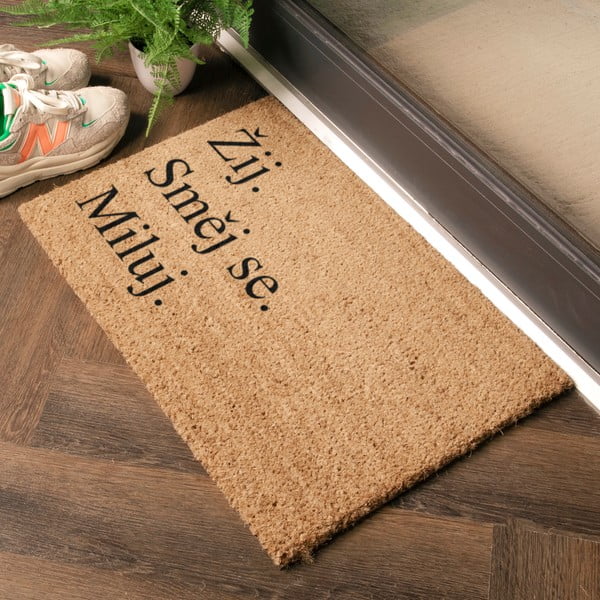 Wycieraczka z włókna kokosowego 40x60 cm Žij a Miluj – Artsy Doormats-image-1