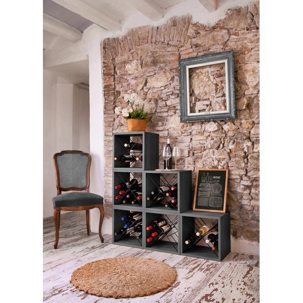 Czarny regał na wino liczba butelek 12 – Compactor-image-1