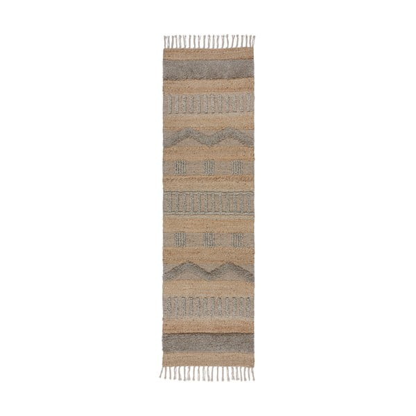 Jasnoszaro-naturalny chodnik 60x230 cm Medina – Flair Rugs