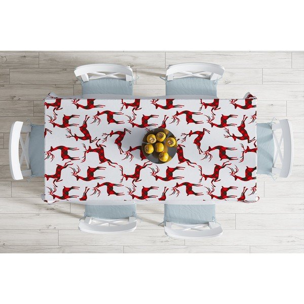 Świąteczny obrus z domieszką bawełny Minimalist Cushion Covers Christmas Tartan, 140x180 cm-image-1