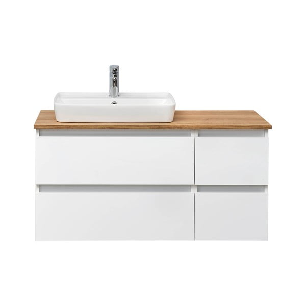 Biała wisząca szafka pod umywalkę bez baterii 110x53 cm Set 360 – Pelipal