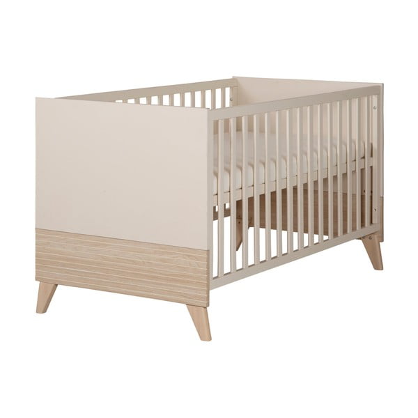 Beżowe łóżeczko z regulowaną wysokością 70x140 cm Sidney – Roba