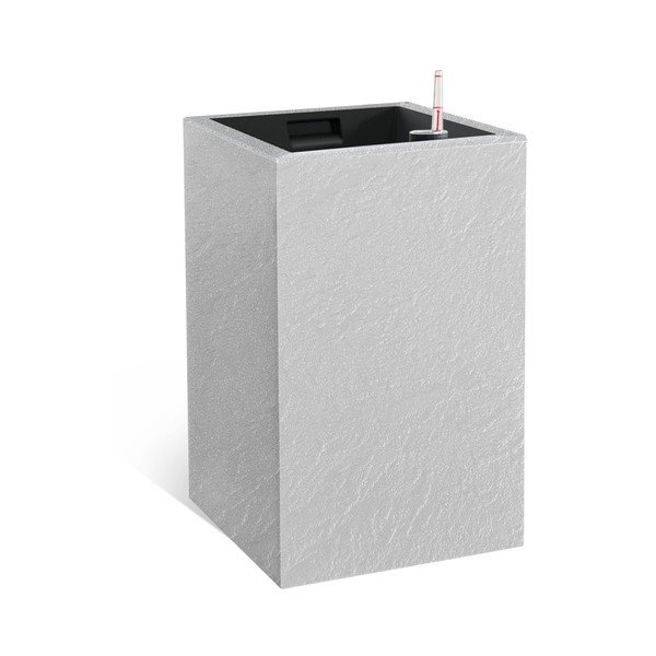 Samonawadniająca doniczka z plastiku z recyklingu Cubico Stone – Flower Lover