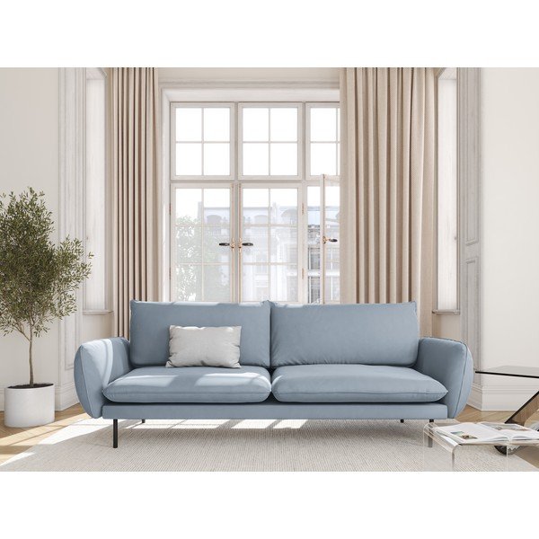 Jasnoniebieska aksamitna sofa 230 cm Vienna – Cosmopolitan Design-image-1