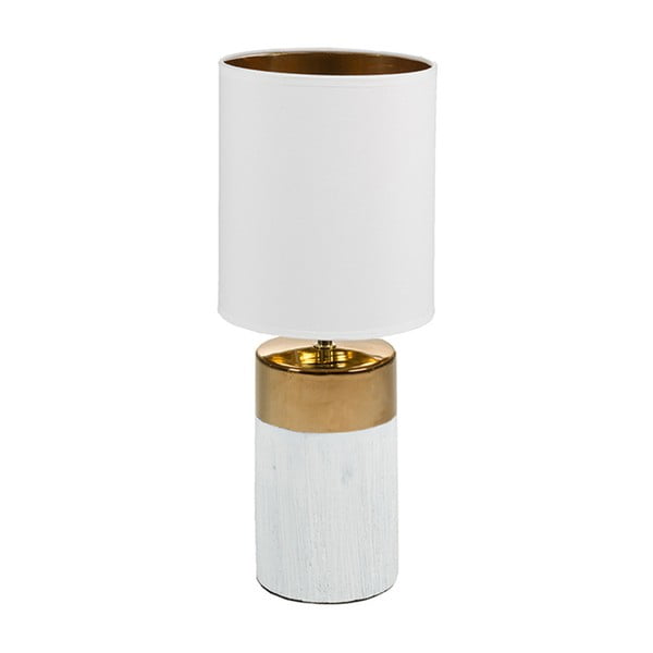 Biała lampa stołowa z podstawą w złotej barwie Santiago Pons Reba, ⌀ 19 cm