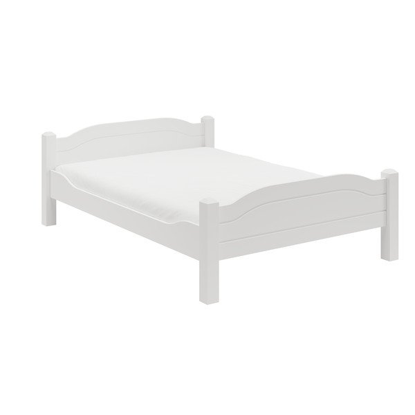 Białe łóżko jednoosobowe z litego drewna sosnowego 90x200 cm Liva – Olivia Living