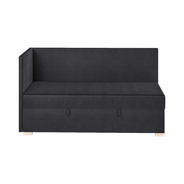 Ciemnoniebieskie narożne łóżko dziecięce ze schowkiem i materacem 90x200 cm Flexi – Ghado