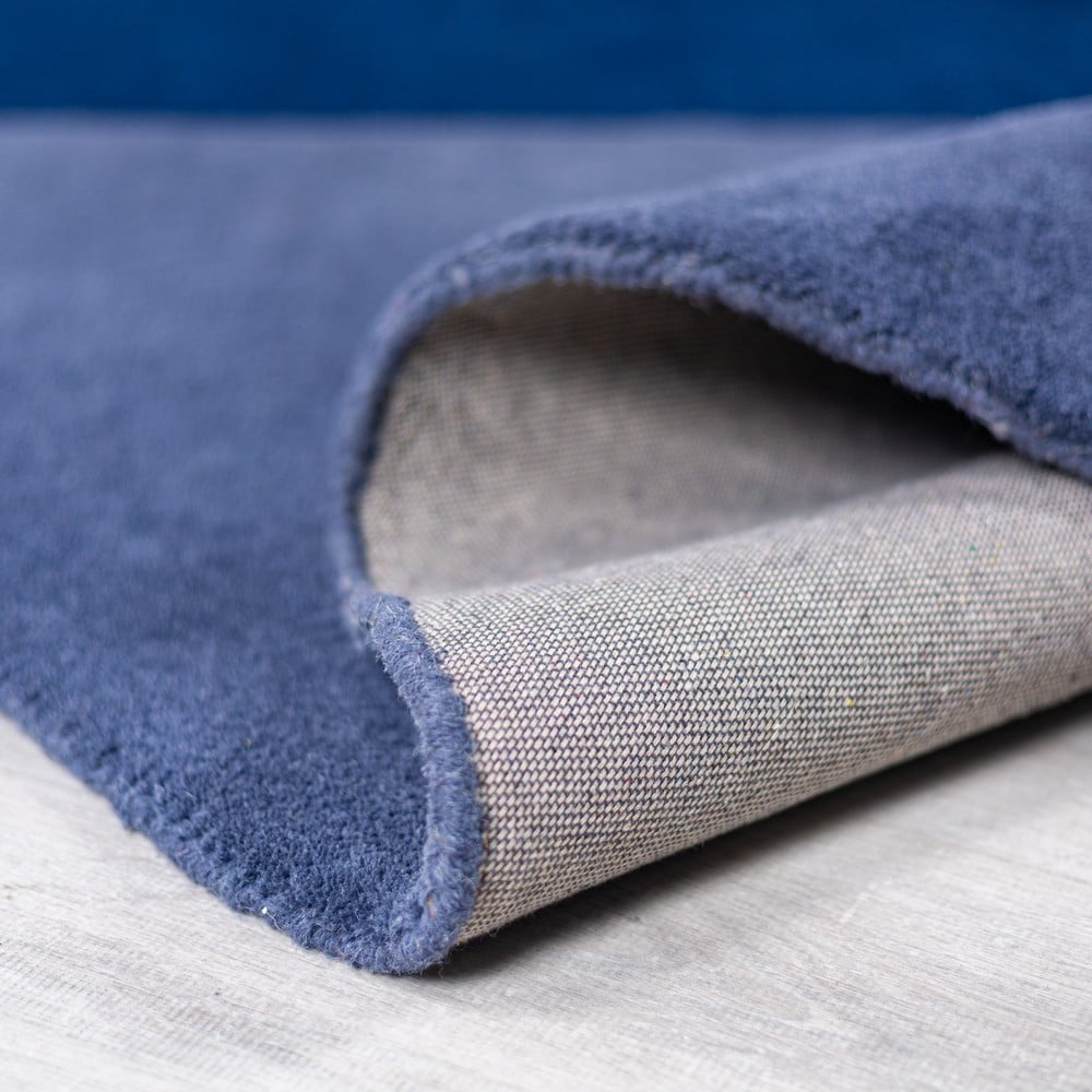 Niebieski wełniany okrągły dywan tkany ręcznie ø 200 cm Mia Segment – Flair Rugs (zdjęcie 6)