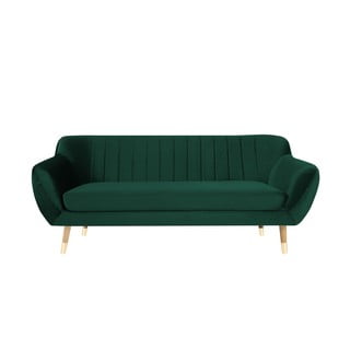 Ciemnozielona aksamitna sofa Mazzini Sofas Benito, 188 cm