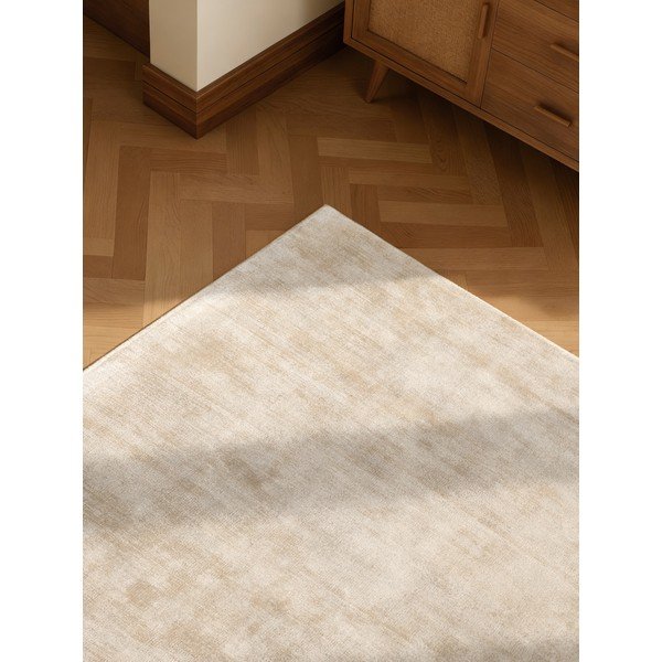 Dywan z wiskozy tkany ręcznie w kolorze kości słoniowej 80x150 cm Noemi – Vikosa-image-1