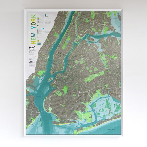 Mapa Nowego Jorku w przezroczystym opakowaniu The Future Mapping Company New York, 130x100 cm