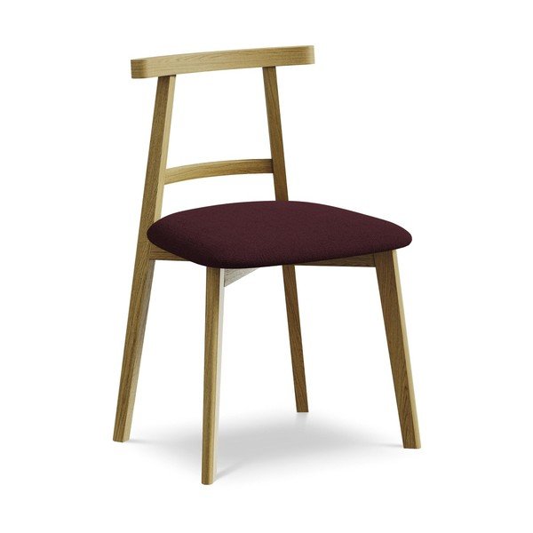 Bordowe krzesło z litego drewna Ohelo – Makamii