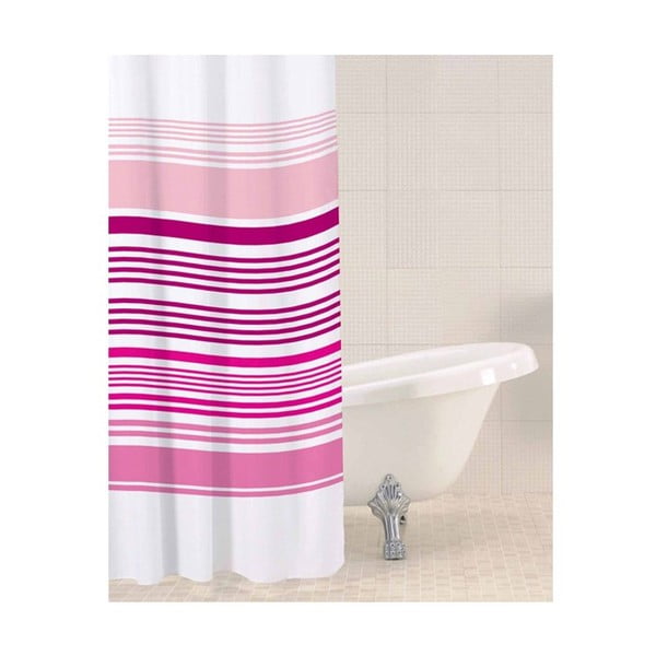 Zasłona prysznicowa Raspberry Stripe, 180x180 cm