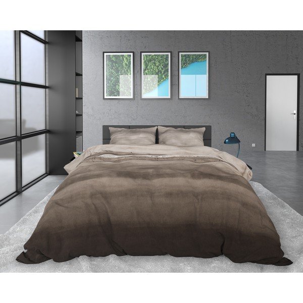 Brązowa flanelowa pościel jednoosobowa Sleeptime Marcus Taupe, 140x220 cm-image-2